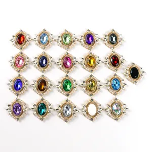 Grossiste strass verre alliage DIY accessoires perle base or décorative pour vêtement.