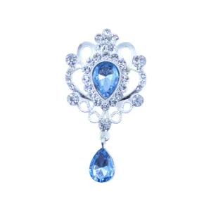 Silver teardrop rhinestone alloy pendant DIY badge tray decorative accessory for crafts