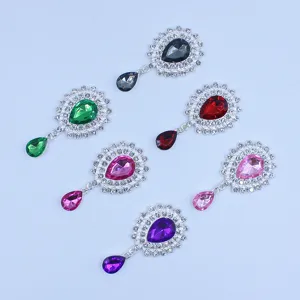 Silver metal alloy rhinestone acrylic pendant DIY creative clothing hair accessory decorative