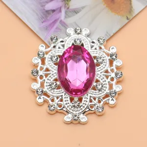 Ovale legering strass decoratieve knop DIY handgemaakte kleding sieraden accessoire