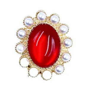 Alloy pearl cat eye oval flower tray DIY hair accessory crafting material for handmade crafts