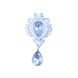 Zilverkleurige legering druppel acryl hanger DIY kleding accessoire kristal knop hoofdaanzicht