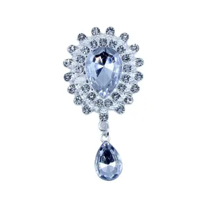 Silver alloy rhinestone pendant DIY clothing hair accessory decorative crystal diamond button.