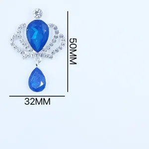 Alloy crown crystal pendant DIY hair accessory clothing decoration shoe pendant 50x32mm