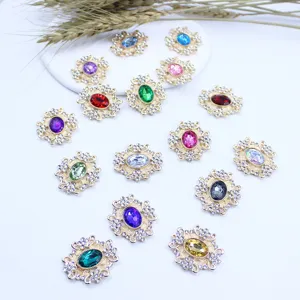 DIY Alloy Rhinestone Acrylic Flower Tray Bow Clothing Accessories Wedding Handmade Jewelry Craft Findings