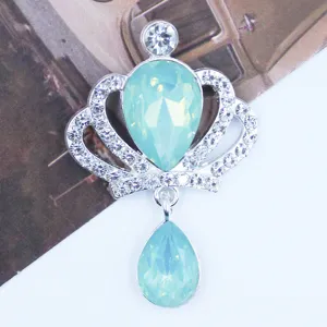 Silver crown rhinestone alloy pendant charm for DIY jewelry, hair accessories, shoes.