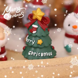 Mini resin Christmas tree figurine desktop decoration holiday party scene setup craft