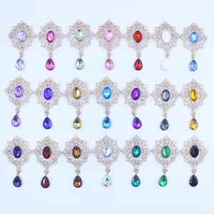 49x28mm gouden legering strass druppel hanger DIY kleding decoratie accessoires