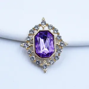 Golden rhombus alloy rhinestone decorative buckle detail shot, perfect for diy bows and accessories.