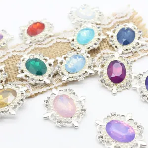 Broche Ovale en Alliage Vintage Strass Perle Artificielle Accessoires Décoratifs de Vêtement de Sac de Fournitures de Bijoux DIY