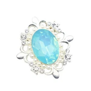 Broche exquise en alliage strass perle bricolage cristal accessoire cheveux vetement image principale.