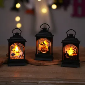 Halloween LED lanterne lumineuse decorative portable fete fantome accessoires effrayante deco