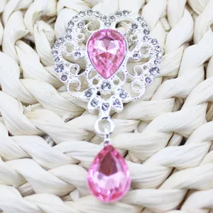 Alloy rhinestone teardrop pendant brooch DIY decorative accessory for handmade crafts jewelry.