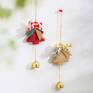Christmas tree hanging ornaments plush bell bow holiday decor festive party home hanging pendant