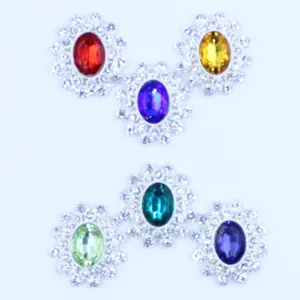 Alloy crystal oval acrylic rhinestone DIY craft accessories for clothing and bags decoration.