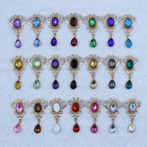 Gold alloy rhinestone acrylic drop pendant DIY craft accessories clothing charm set