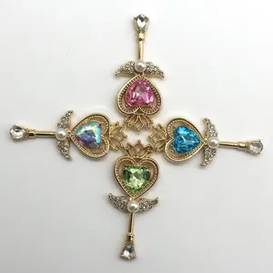 Baroque heart magic wand alloy pendant DIY necklace bag handmade material accessories