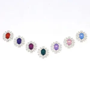 Ovale Legierung Kristall Strass DIY handgemachte Schmuck Accessoires Handwerk Bauteile Ansicht