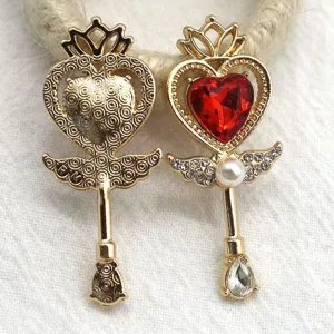 Baroque heart magic wand alloy pendant DIY handmade necklace jewelry accessory clothing material