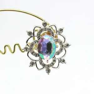 Oval alloy acrylic resin flower brooch base DIY jewelry making crafting accessory pendant
