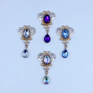 Detailed view of gold alloy rhinestone acrylic pendant DIY accessories, exquisite craft charms.