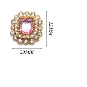 22x20mm Legierung Kristall Strass Blumenknopf DIY Haarschmuck Kleidungsdekoration
