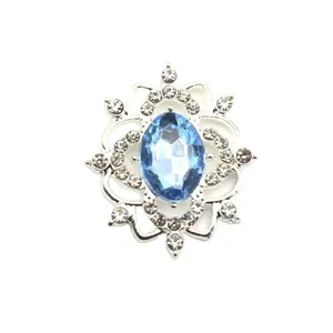 Oval alloy rhinestone flower tray DIY badge holder pendant for handmade jewelry crafting.