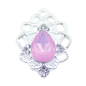 Silver Alloy Teardrop Rhinestone DIY Decorative Buckle for Phone Case Hair Accessories