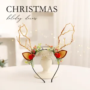 Serre-tête de renne de Noël bandeau de fête de vacances accessoire de cheveux festif