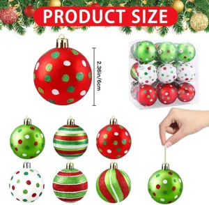 Christmas ball ornaments set 6cm 12pcs matte painted plastic baubles for holiday tree decor.