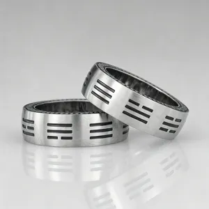Stainless steel Tai Chi Bagua ring for men and couples retro rotating finger jewelry design