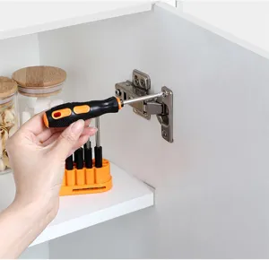 Compact household multi-functional screwdriver set detail view for easy repair tasks.