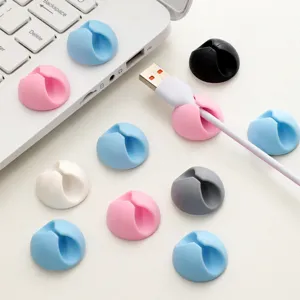 TPR Cable Organizer Desktop Data Line Holder Self Adhesive Silicone Cord Manager For Office Bedside Home Wire Winder