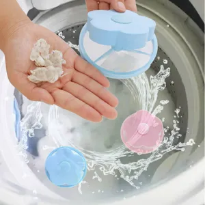 Drijvende haarfilterzak voor wasmachine, schattig pruimenbloesem ontwerp voor pluizen vangen.