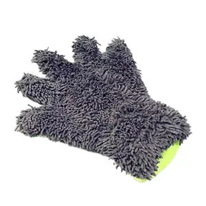 Gant de lavage auto en chenille microfibre pelucheux pour le nettoyage des jantes
