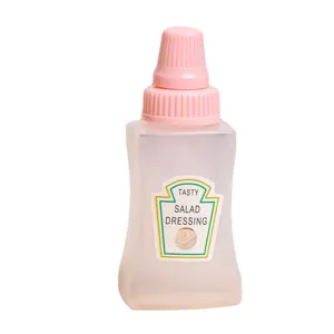 Pequeña botella de plástico exprimible para aderezos de ensalada, portátil y antifugas.