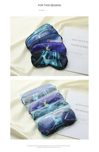 Close-up detail of the starry deer silk sleep mask, featuring smooth fabric and exquisite pattern.
