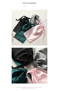 Set di sacchetti portaoggetti in raso con coulisse, borse morbide colorate per viaggi.