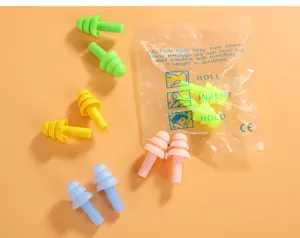 Multicolor siliconen oordopjes geluidsdempende set met instructiezakje voor slapen.