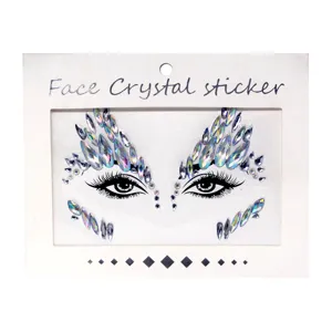 Festival gezicht kristal stickers, glanzende strass edelstenen voor geweldige EDM feest look.
