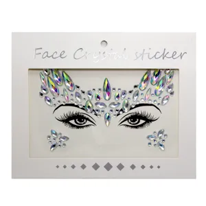 Holografische Gesichts Kristall Aufkleber für Festival Make-up, funkelnde Strass Steine.