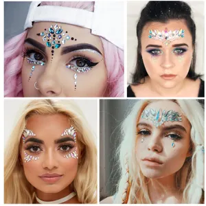 Festival face gems acrylic rhinestone stickers colorful makeup jewels for party daily wear