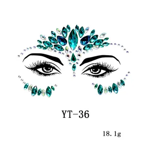 Pegatinas de Strass para la Cara Gemas de Cristal Acrílico Maquillage de Festival Joyas Brillantes Corporales Para Fiesta Mujer