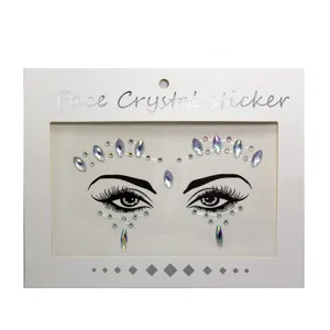 Glitzernde Gesichtssteine Strass Sticker für Festival Make-up, Acryl Party Gesicht Schmuck Deko.
