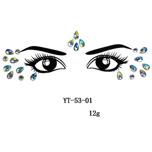 Face rhinestone stickers sparkly crystal face gems for makeup festival party face jewelry