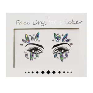 Holografische Gesichts Kristall Aufkleber Strass Edelsteine fuer Festival Party Make-up Schmuck.
