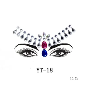 Acryl Strass Gesichtsaufkleber Stirn Schmuck temporäre farbige Diamant Tattoo Partys