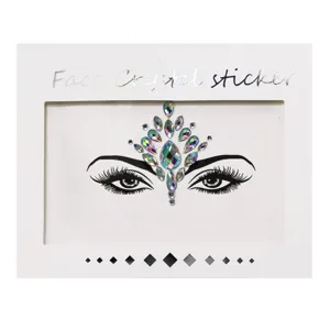 Glitzernde Gesichtskristall Aufkleber Rhinestone Strass Make-up Edelsteine Festival Party.