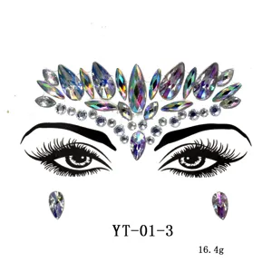 Crystal face gems temporary festival rhinestone sticker rhinestone brow makeup body art.
