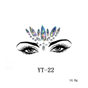 Acryl Kristall Gesicht Strass Steine Stirn Aufkleber Glitzer Schmuck für Festival Party